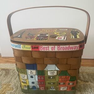 Caro-Nan Hand-Painted Travel-Themed Basket - St. Louis